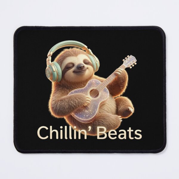 Item preview, Chillin’ Beats Sloth – Cute Aesthetic Music Lover Guitar Design designed and sold by MartBook.