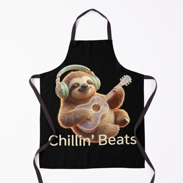 Item preview, Chillin’ Beats Sloth – Cute Aesthetic Music Lover Guitar Design designed and sold by MartBook.