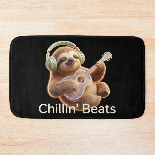 Item preview, Chillin’ Beats Sloth – Cute Aesthetic Music Lover Guitar Design designed and sold by MartBook.