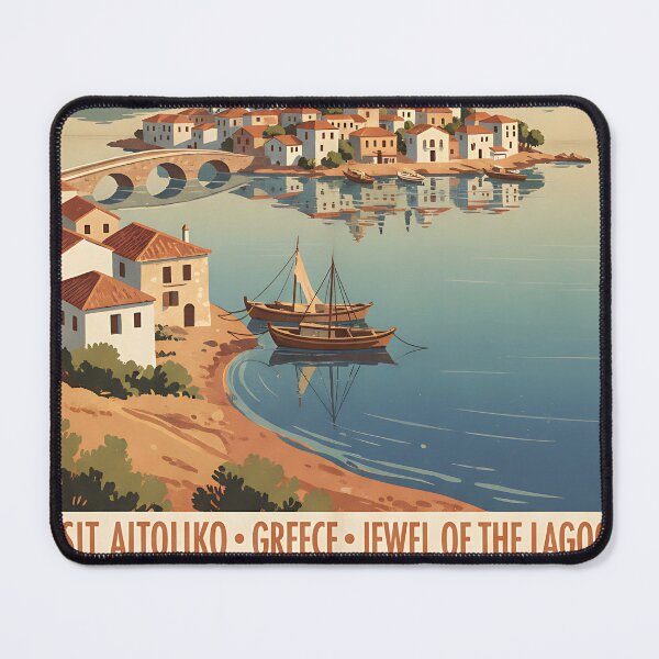 Item preview, Aitoliko Greece, Greek Island Vintage Travel Tourism designed and sold by TravelersGems.