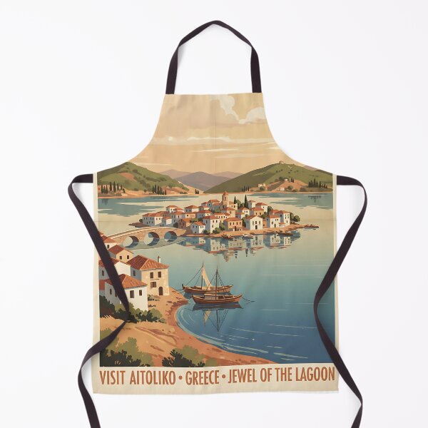Item preview, Aitoliko Greece, Greek Island Vintage Travel Tourism designed and sold by TravelersGems.