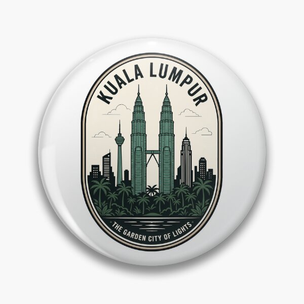Item preview, Kuala Lumpur Malaysia Petronas Twin Towers Retro Badge designed and sold by k3rstman1.