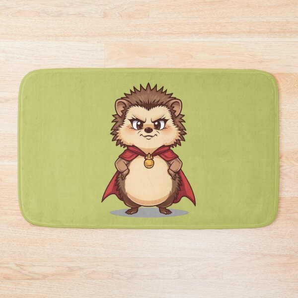 Item preview, A small hedgehog puffing out its chest, a mini-cape, a very determined expression. designed and sold by Art70shop.