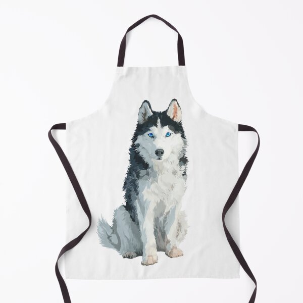 Item preview, Siberian Husky Sitting Sticker Blue Eyes Husky Mom Cute Dog Portrait Gift designed and sold by BrasilStickers.