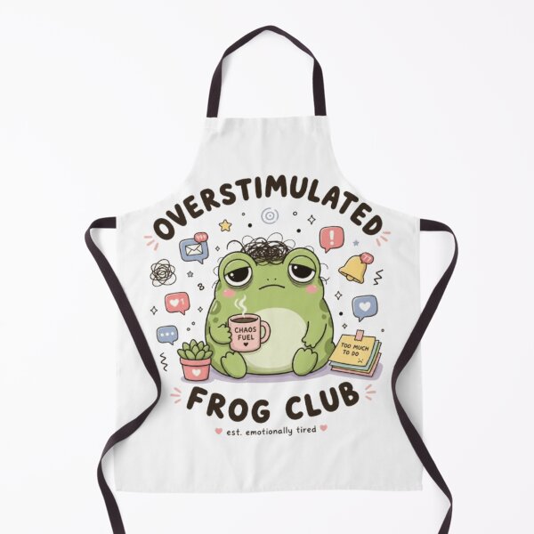 Item preview, Overstimulated Frog Club Cute Frog Meme Sticker | Burnout Humor Aesthetic Animal Design designed and sold by Youpiworld.