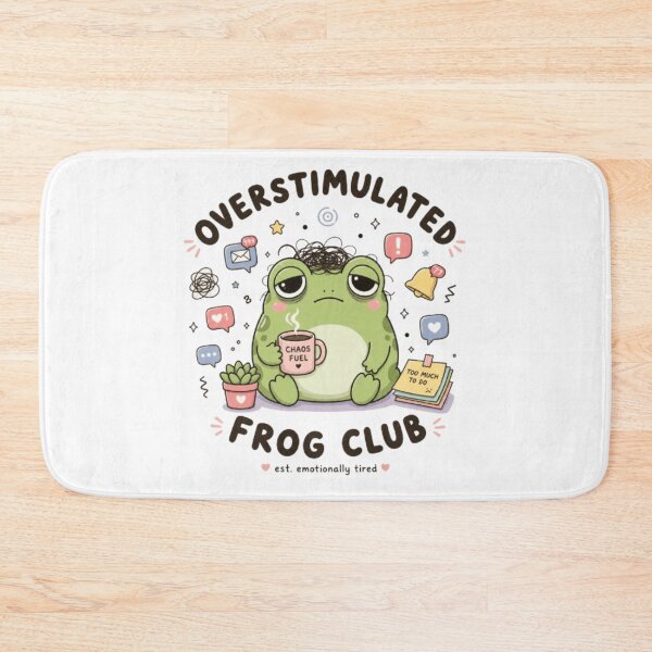 Item preview, Overstimulated Frog Club Cute Frog Meme Sticker | Burnout Humor Aesthetic Animal Design designed and sold by Youpiworld.