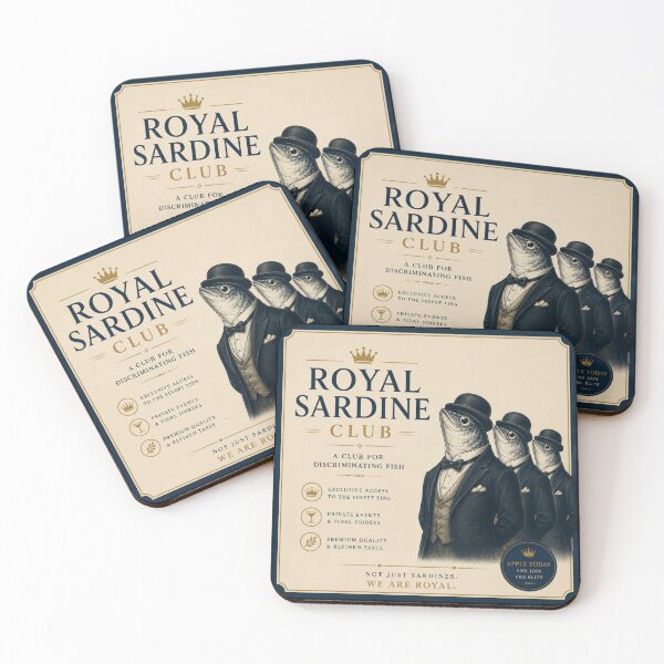 Item preview, Royal Sardine Club – Funny Retro Fish Poster designed and sold by Galskap.