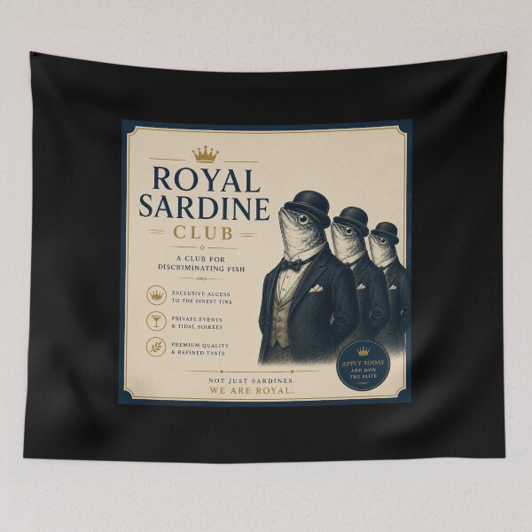 Item preview, Royal Sardine Club – Funny Retro Fish Poster designed and sold by Galskap.