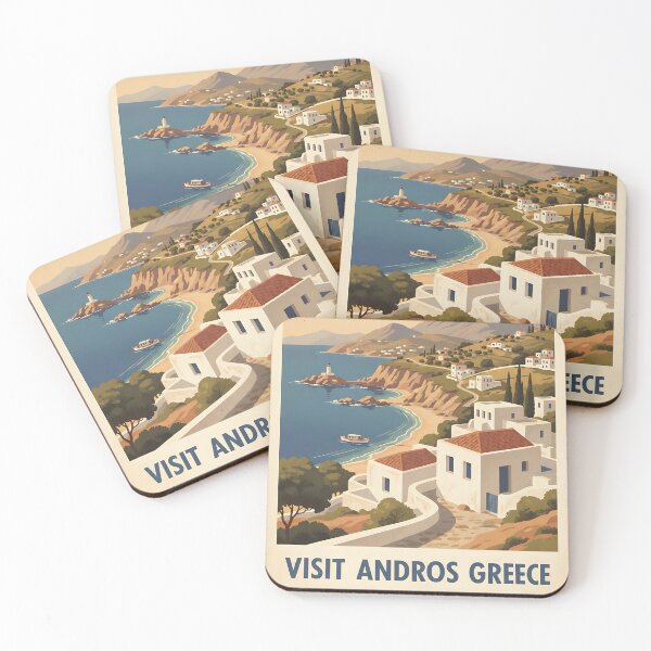 Item preview, Andros Greece, Greek Island Vintage Travel Tourism designed and sold by TravelersGems.