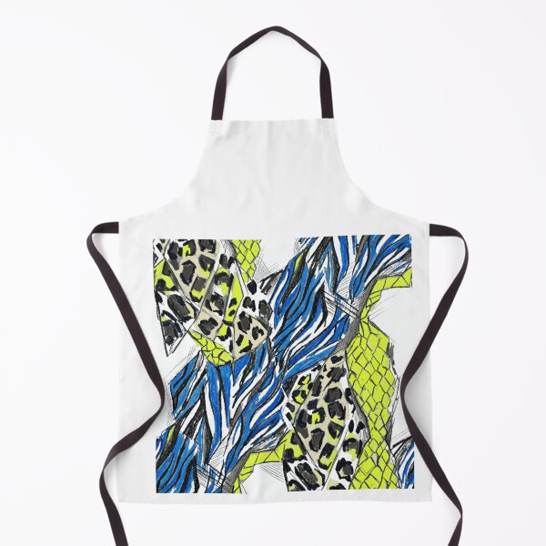 Item preview, Mixed Animal Print Abstract Pattern - Neon Yellow and Electric Blue designed and sold by TaiwanMemory.