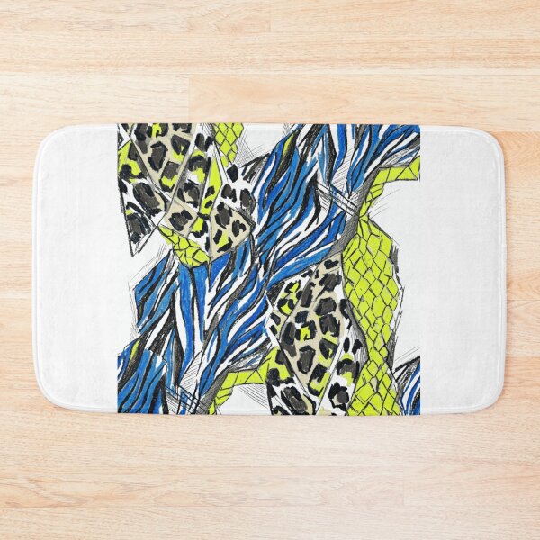 Item preview, Mixed Animal Print Abstract Pattern - Neon Yellow and Electric Blue designed and sold by TaiwanMemory.