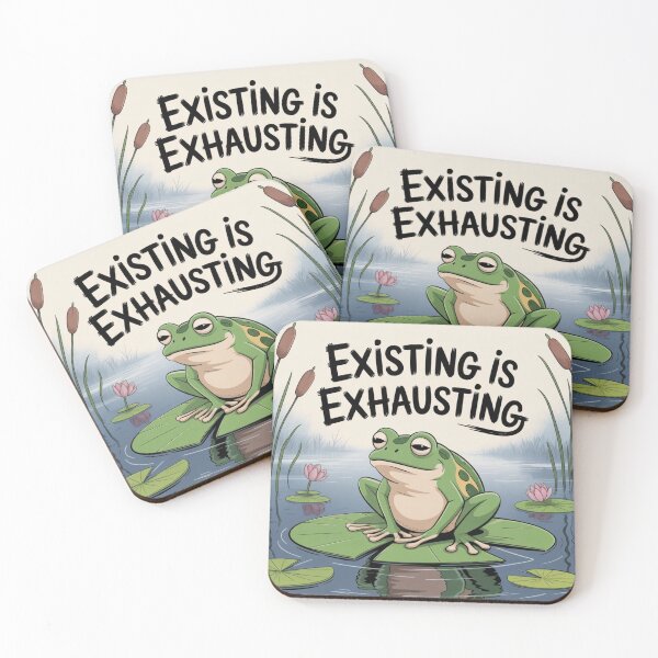 Item preview, Existing Is Exhausting Frog designed and sold by KiriStudio.