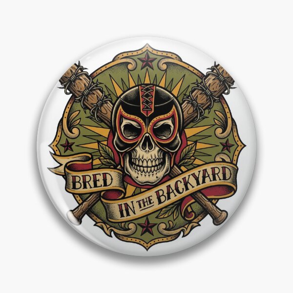 Item preview, Backyard Wrestling American Traditional Tattoo Skull designed and sold by DuckOddity.