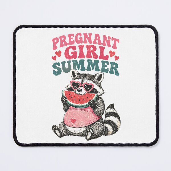 Item preview, Pregnant Girl Summer Feral Raccoon Mom Eating Watermelon designed and sold by DesignsByAnett.
