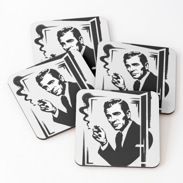 Item preview, a banksy style black and white drawing of rod serling designed and sold by 123ks.