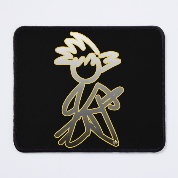 Item preview, Minimalist Stick Figure Super Saiyan Neon Yellow Outline Anime Sketch designed and sold by DesignArtist.ia.