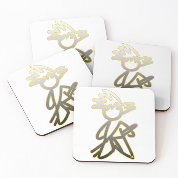 Item preview, Minimalist Stick Figure Super Saiyan Neon Yellow Outline Anime Sketch designed and sold by DesignArtist.ia.