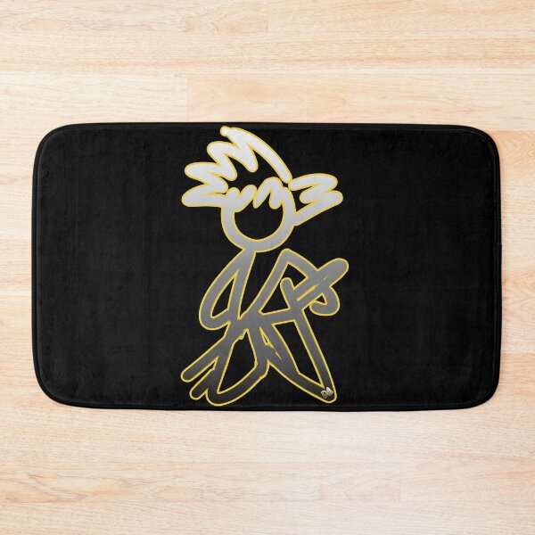Item preview, Minimalist Stick Figure Super Saiyan Neon Yellow Outline Anime Sketch designed and sold by DesignArtist.ia.
