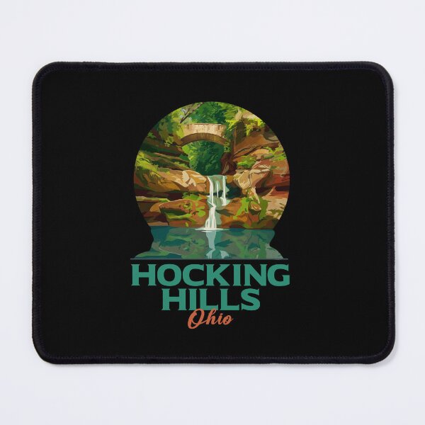 Item preview, Hocking Hills Ohio Vintage Waterfall Poster designed and sold by LinaValearte.