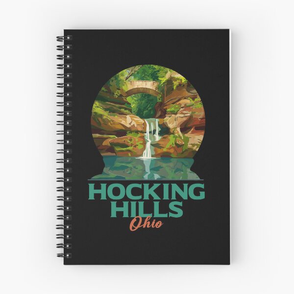 Item preview, Hocking Hills Ohio Vintage Waterfall Poster designed and sold by LinaValearte.