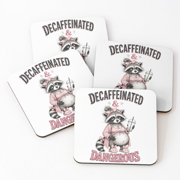 Item preview, Pregnant Girl Summer Funny Decaffeinated Feral Raccoon Mom designed and sold by DesignsByAnett.