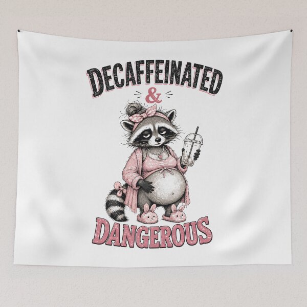Item preview, Pregnant Girl Summer Funny Decaffeinated Feral Raccoon Mom designed and sold by DesignsByAnett.