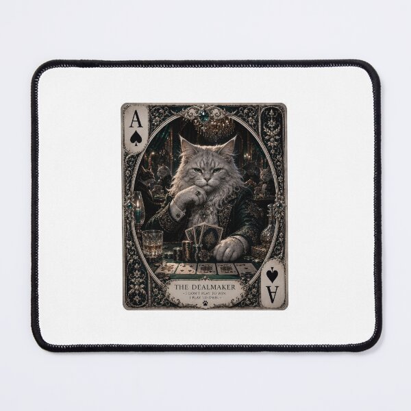 Item preview, The Dealmaker – Dark Luxury Poker Cat Playing Card designed and sold by LovelyCatGalaxy.