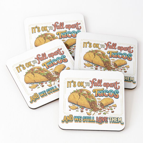 Item preview, It's OK to Fall Apart - Funny Taco Mental Health Quote designed and sold by By Dana Studio.