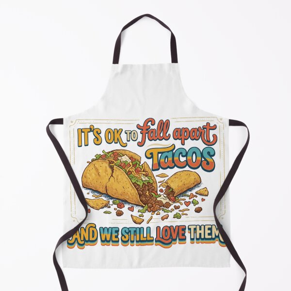 Item preview, It's OK to Fall Apart - Funny Taco Mental Health Quote designed and sold by By Dana Studio.