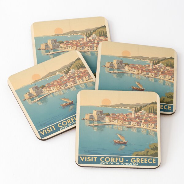 Item preview, Corfu Greece, Greek Island Vintage Travel Tourism designed and sold by TravelersGems.