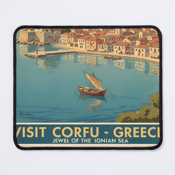 Item preview, Corfu Greece, Greek Island Vintage Travel Tourism designed and sold by TravelersGems.