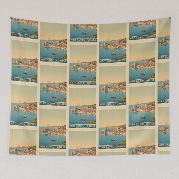 Item preview, Corfu Greece, Greek Island Vintage Travel Tourism designed and sold by TravelersGems.