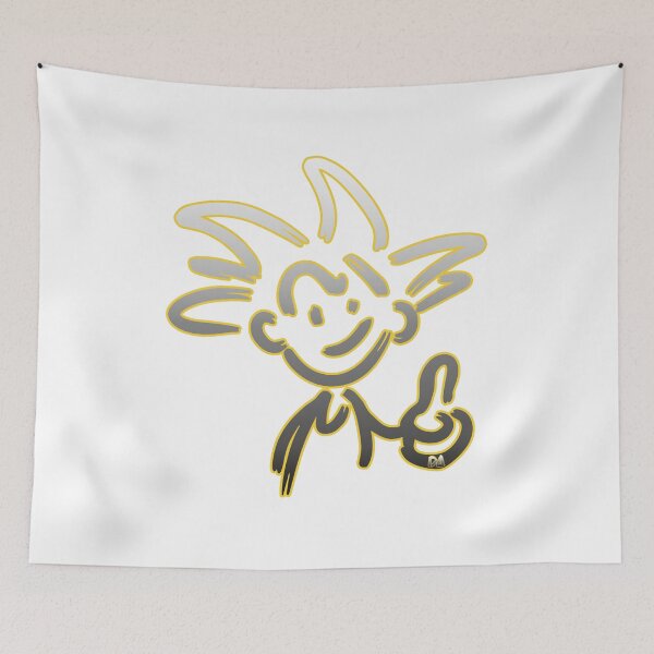 Item preview, Happy Super Saiyan Stick Figure Minimalist Anime Neon Sketch designed and sold by DesignArtist.ia.