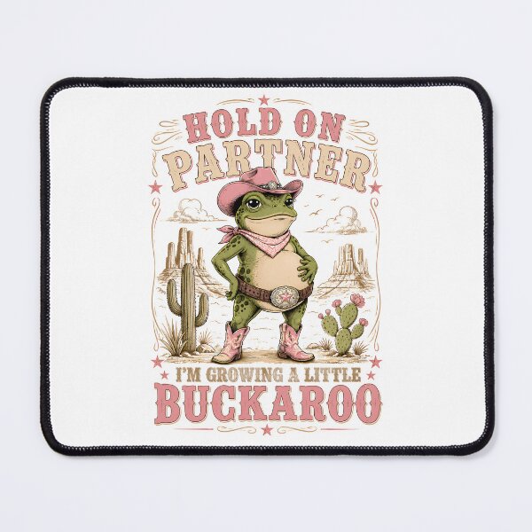 Item preview, Hold On Partner I'm Growing A Little Buckaroo Cowgirl Frog Pregnant designed and sold by DesignsByAnett.