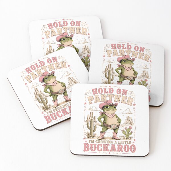 Item preview, Hold On Partner I'm Growing A Little Buckaroo Cowgirl Frog Pregnant designed and sold by DesignsByAnett.