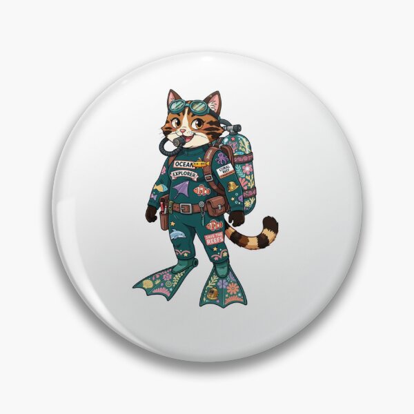 Item preview, Marine Ecologist Cat Exploring Coral Reefs designed and sold by Sol-9524.
