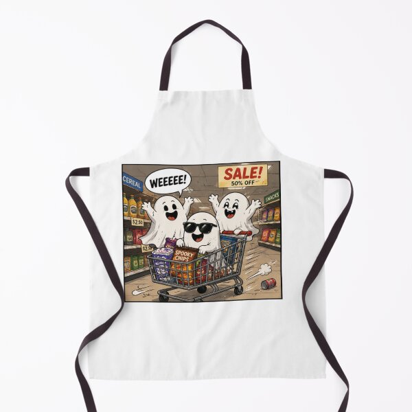 Item preview, Funny Ghost Shopping Spree Halloween T-Shirt – “Weeeee!” Sale Design designed and sold by BlackBoneArt.