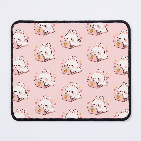 Item preview, Bunny Working on Laptop Kawaii Cartoon designed and sold by ChosmahDrawing.