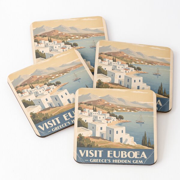 Item preview, Euboea Greece, Greek Island Vintage Travel Tourism designed and sold by TravelersGems.