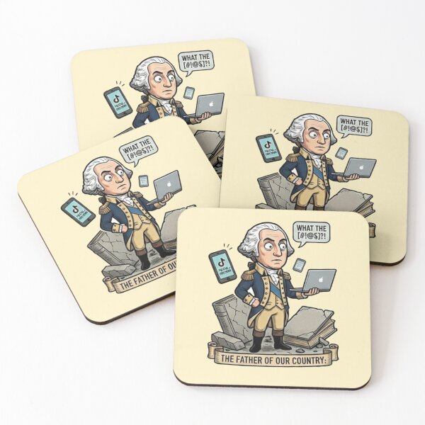 Item preview, 1st President: George Washington • "Oh My!" Retro Future Shock Sticker designed and sold by CleverCulture.