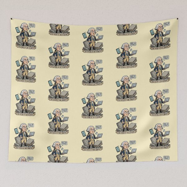 Item preview, 1st President: George Washington • "Oh My!" Retro Future Shock Sticker designed and sold by CleverCulture.