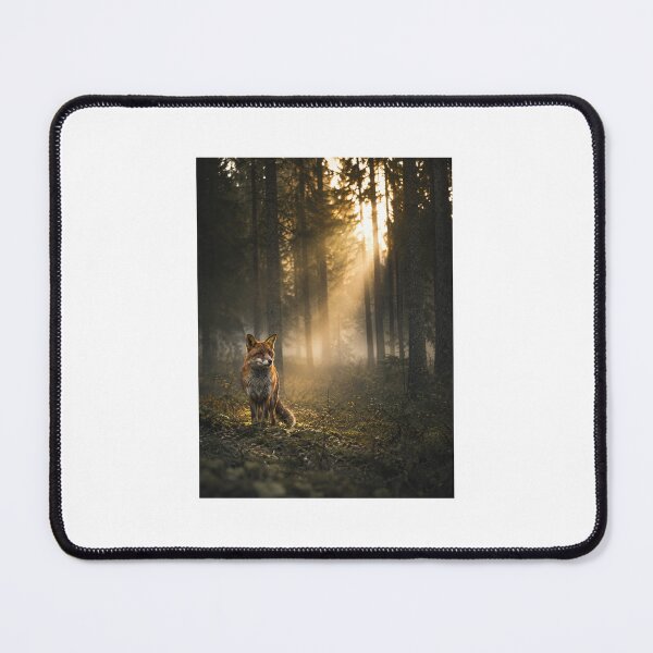 Item preview, Red Fox in Dawn Forest - Atmospheric Wildlife Print designed and sold by NightlarkS.