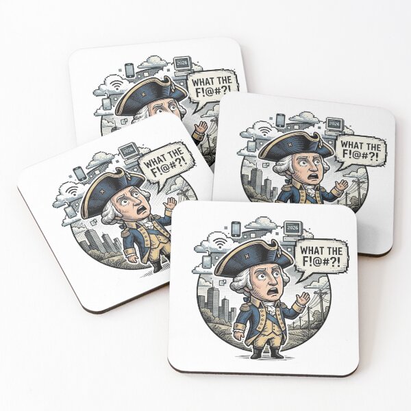 Item preview, 1st President: George Washington • "Oh My!" Retro Future Shock Sticker designed and sold by CleverCulture.