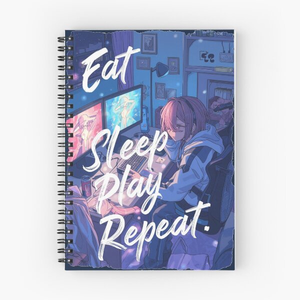 Item preview, Eat Sleep Play Repeat Lofi Anime Gamer Girl Aesthetic designed and sold by ConfuseLab Alt.