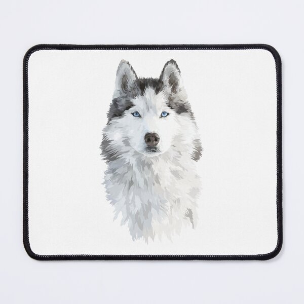 Item preview, Siberian Husky Portrait Sticker Blue Eyes Husky Mom Dad Calm Dog Gift designed and sold by BrasilStickers.