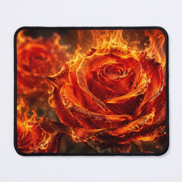 Item preview, Fire Roses — Burning Red Orange Floral Dark Art designed and sold by CunningMaskPrints.