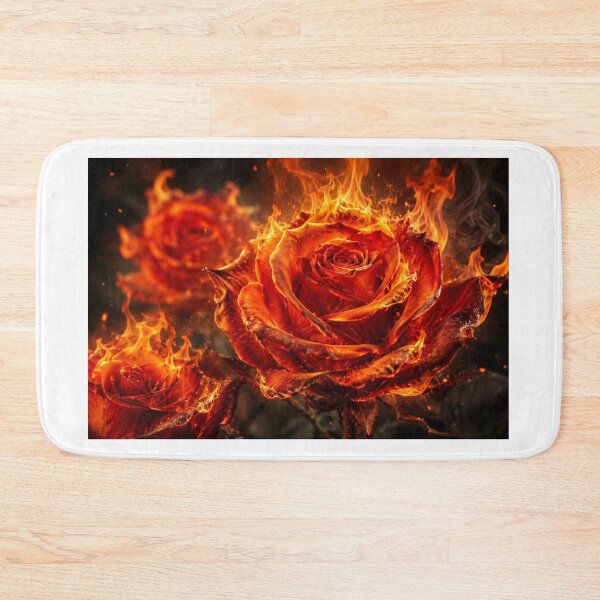 Item preview, Fire Roses — Burning Red Orange Floral Dark Art designed and sold by CunningMaskPrints.