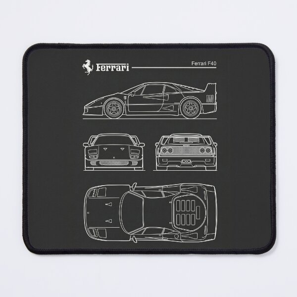 Item preview, Ferrari F40 Blueprint Vintage Retro Supercar Poster Outline designed and sold by Motorline44.