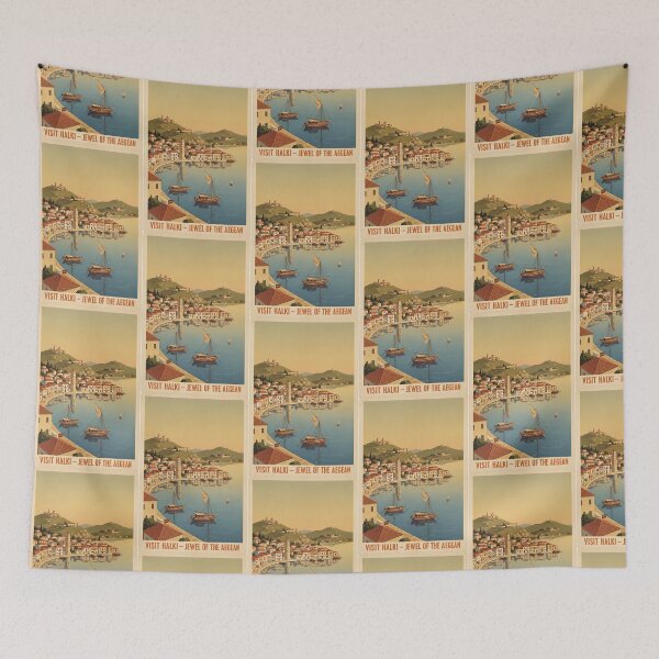 Item preview, Halki Greece, Greek Island Vintage Travel Tourism designed and sold by TravelersGems.