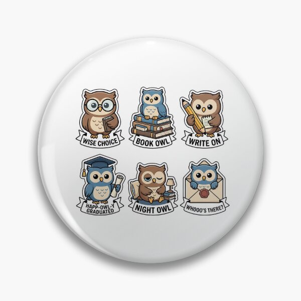 Item preview, Kawaii Owl-Library Sticker Pack - Cute Owl & School Puns designed and sold by SimpleP.